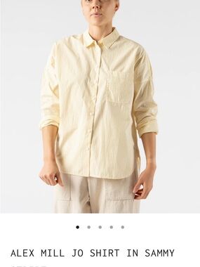 Alex Mill striped button-up shirt in pale yellow and white